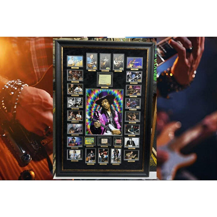 Greatest 30 Guitarists of all time signed with proof Jimi Hendrix , Stevie Ray Vaughan  , Jimmy Page, Eddie Van Halen