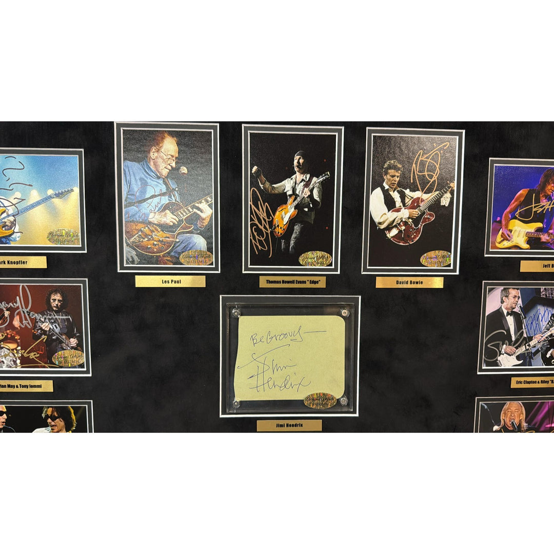 Greatest 30 Guitarists of all time signed with proof Jimi Hendrix , Stevie Ray Vaughan  , Jimmy Page, Eddie Van Halen