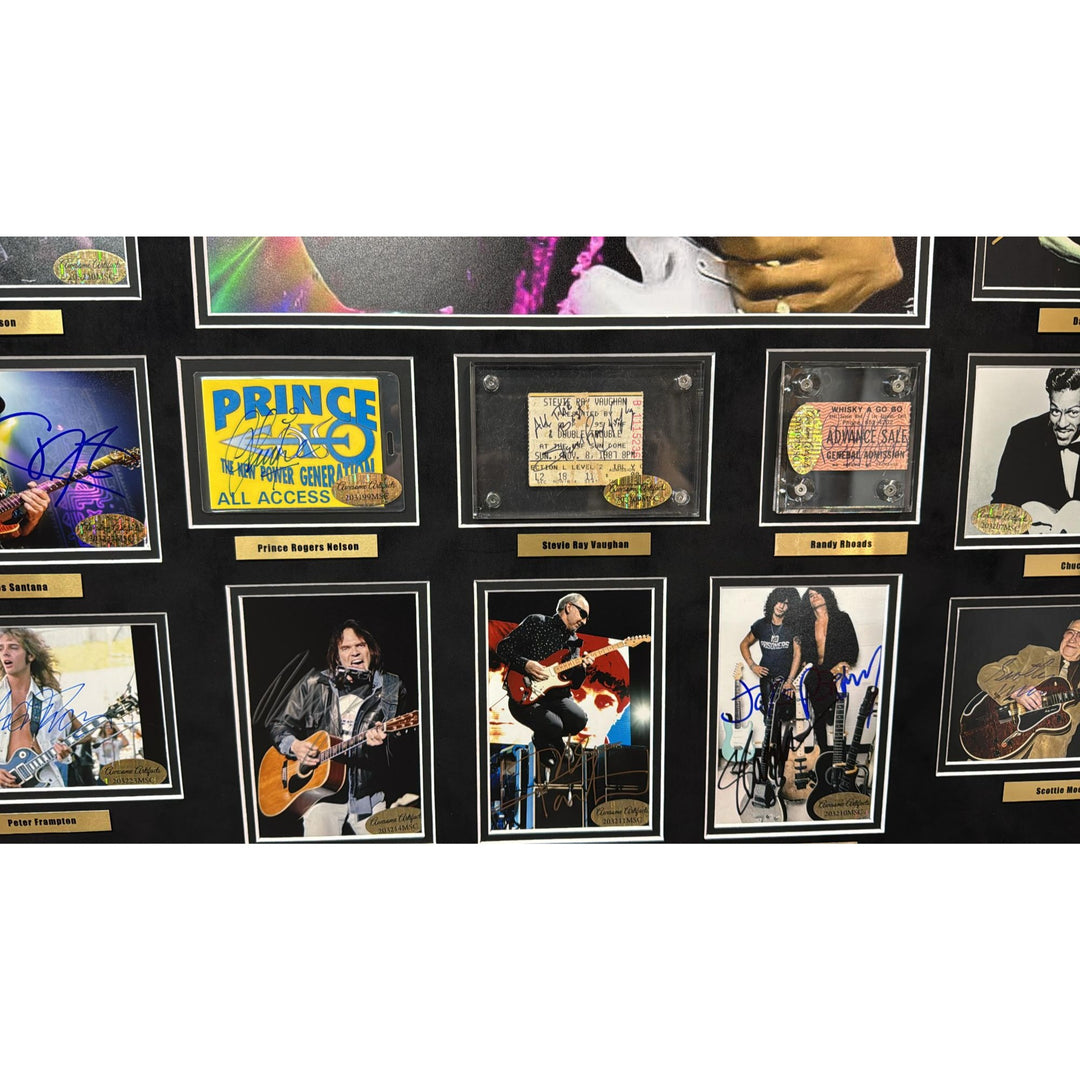Greatest 30 Guitarists of all time signed with proof Jimi Hendrix , Stevie Ray Vaughan  , Jimmy Page, Eddie Van Halen