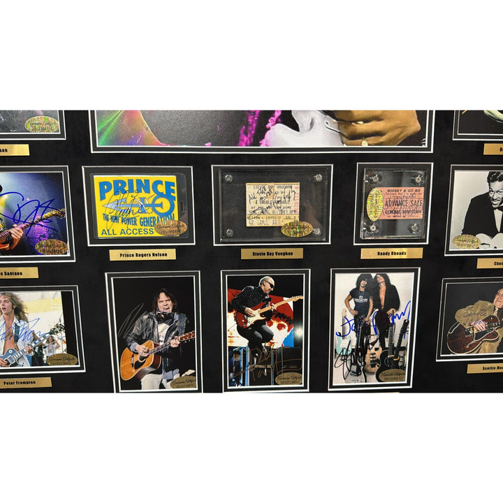 Greatest 30 Guitarists of all time signed with proof Jimi Hendrix , Stevie Ray Vaughan  , Jimmy Page, Eddie Van Halen