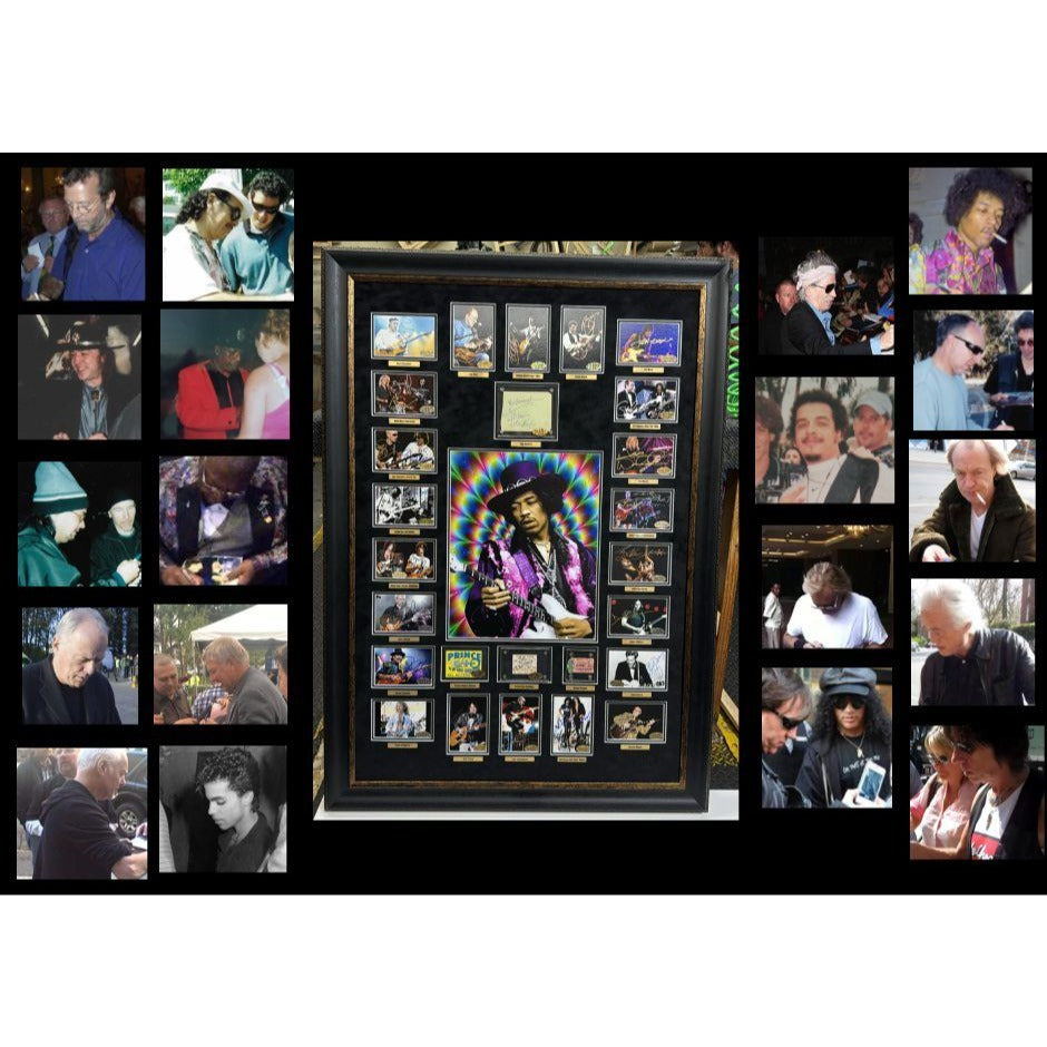 Greatest 30 Guitarists of all time signed with proof Jimi Hendrix , Stevie Ray Vaughan  , Jimmy Page, Eddie Van Halen