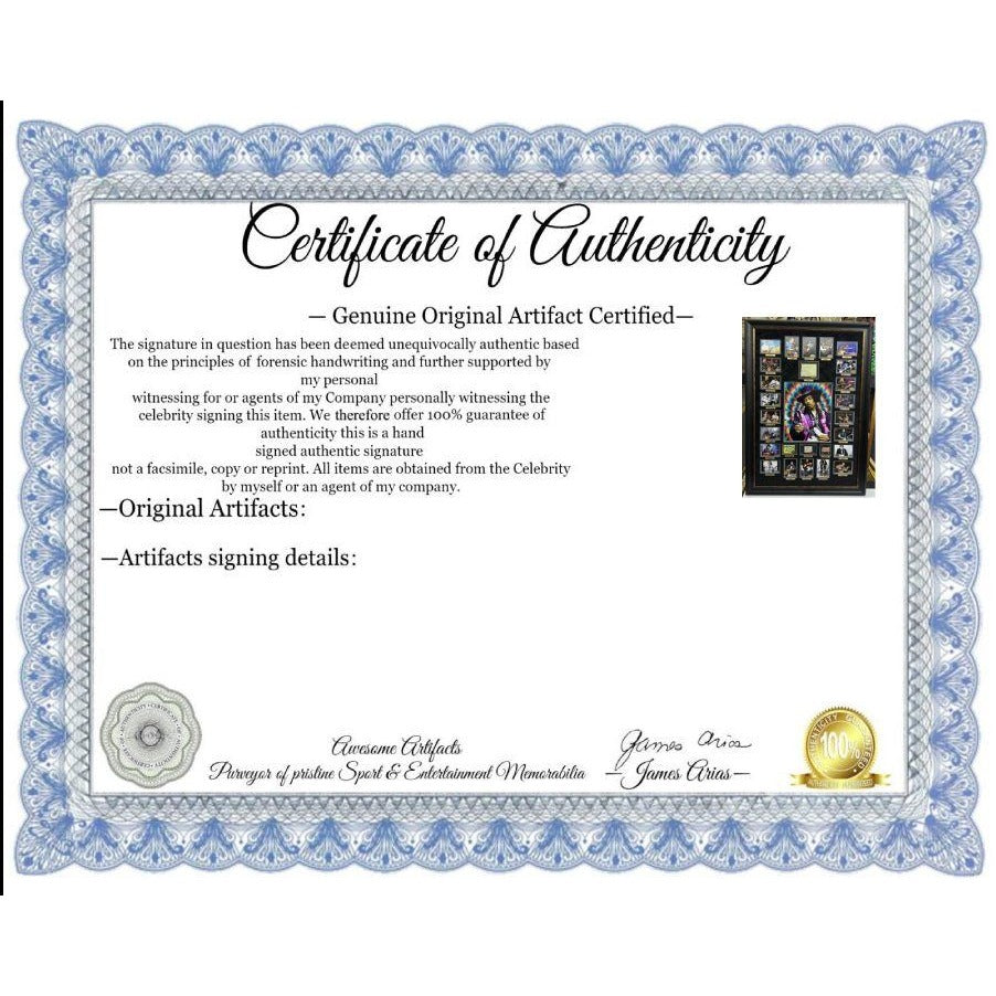 Greatest 30 Guitarists of all time signed with proof Jimi Hendrix , Stevie Ray Vaughan  , Jimmy Page, Eddie Van Halen