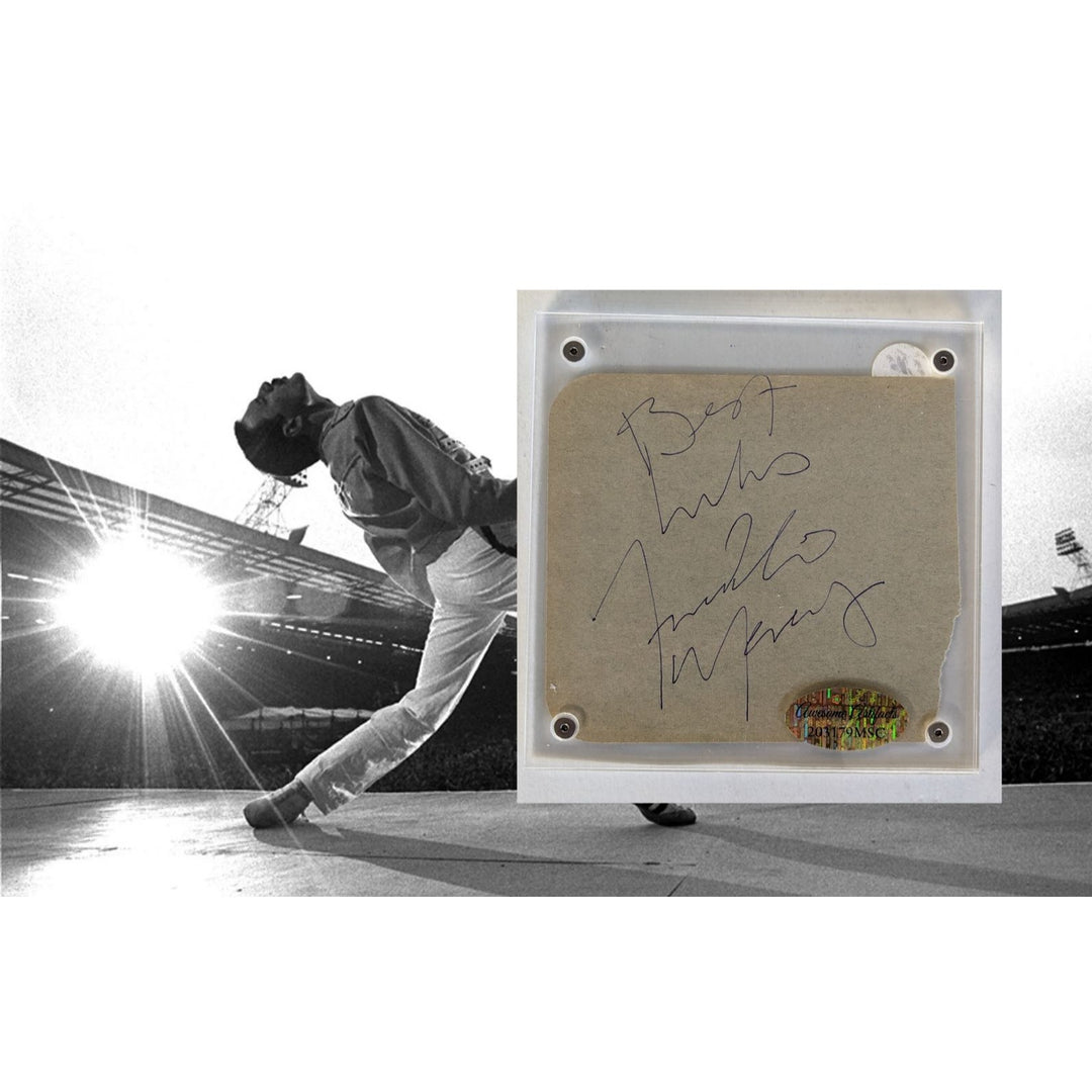 Freddie Mercury Queen Vintage autograph book page signed with proof