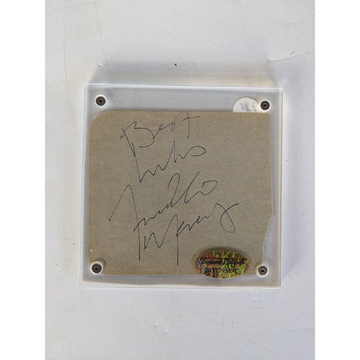 Freddie Mercury Queen Vintage autograph book page signed with proof