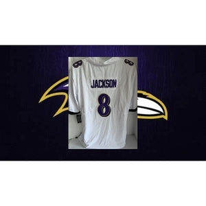 Lamar Jackson Baltimore Ravens Nike LG game model jersey signed with proof