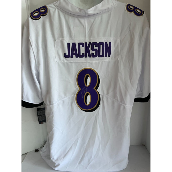 Lamar Jackson Baltimore Ravens Nike LG game model jersey signed with proof