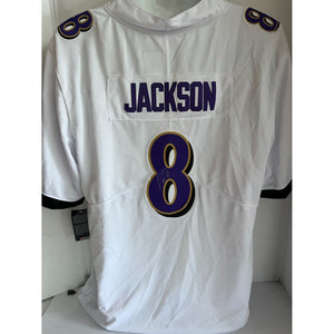 Lamar Jackson Baltimore Ravens Nike LG game model jersey signed with proof