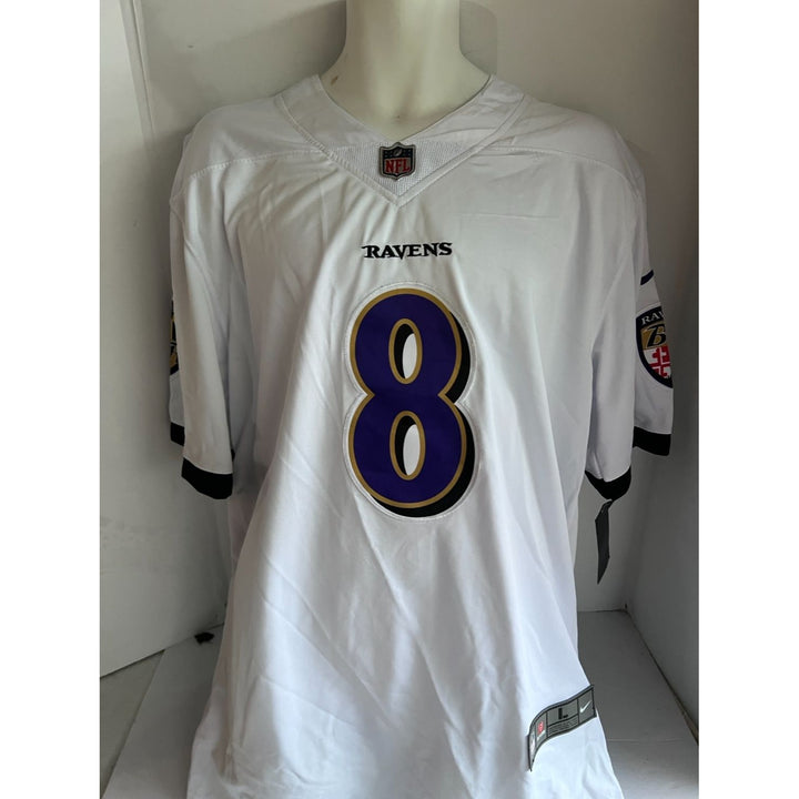 Lamar Jackson Baltimore Ravens Nike LG game model jersey signed with proof