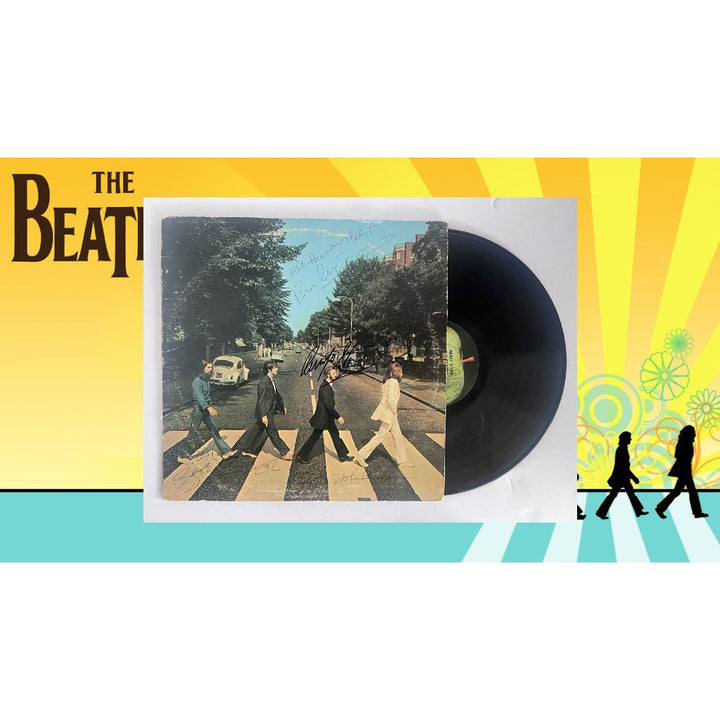 The Beatles Abbey Road Paul McCartney John Lennon George Harrison Ringo Starr signed with proof