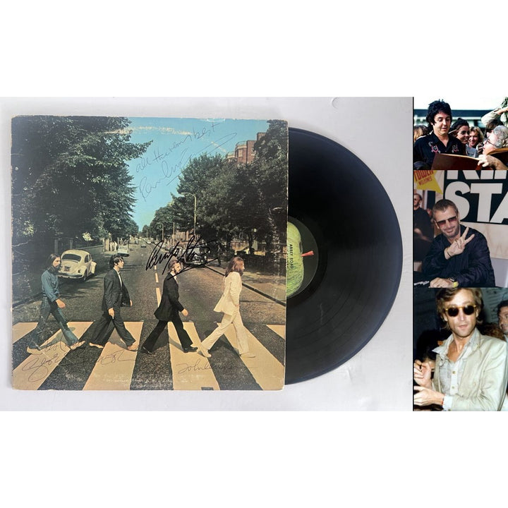 The Beatles Abbey Road Paul McCartney John Lennon George Harrison Ringo Starr signed with proof