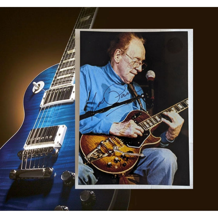 Les Paul 5x7 photo signed with proof