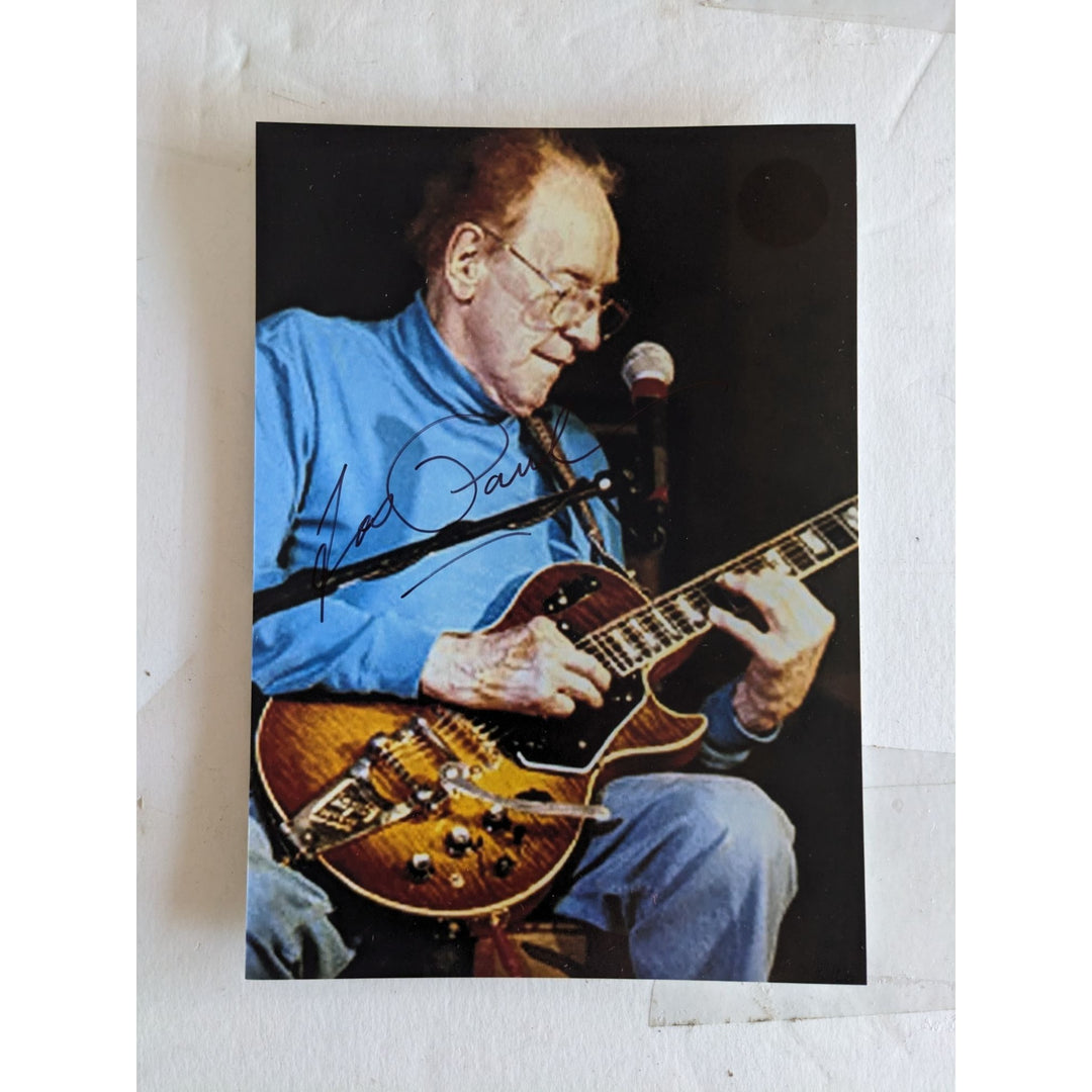 Les Paul 5x7 photo signed with proof