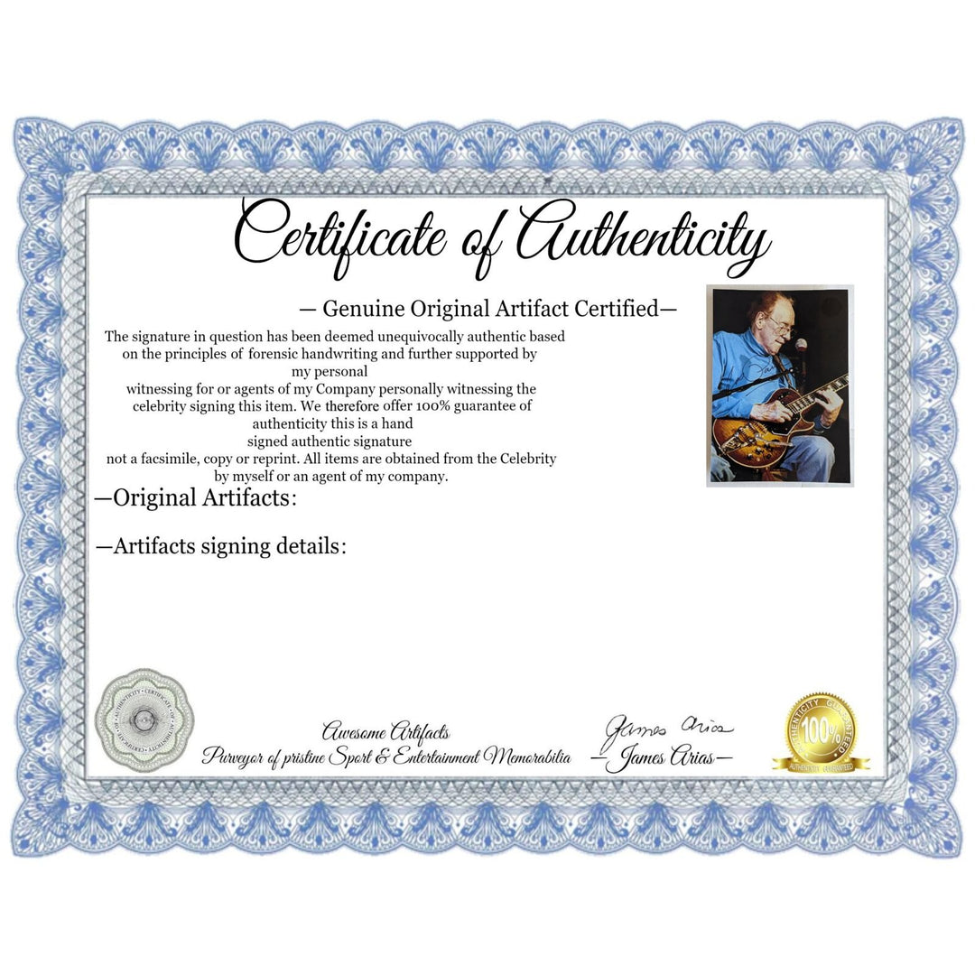 Les Paul 5x7 photo signed with proof