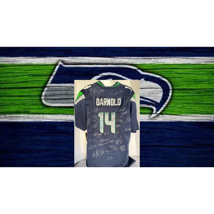 Seattle Seahawks Sam Darnold  Mens Large-XL Blue Color Rush Jersey game model team signed with proof