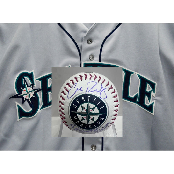 Seattle Mariners Cal Raleigh Julio Rodriguez Rawlings MLB baseball signed with proof.