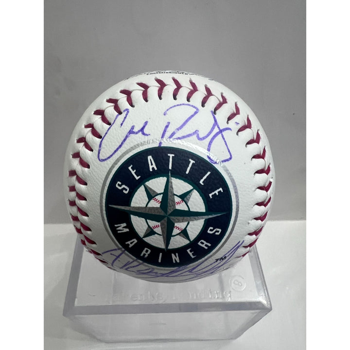 Seattle Mariners Cal Raleigh Julio Rodriguez Rawlings MLB baseball signed with proof.
