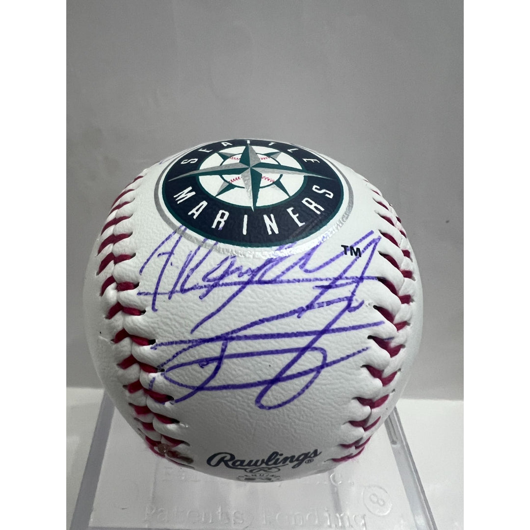 Seattle Mariners Cal Raleigh Julio Rodriguez Rawlings MLB baseball signed with proof.