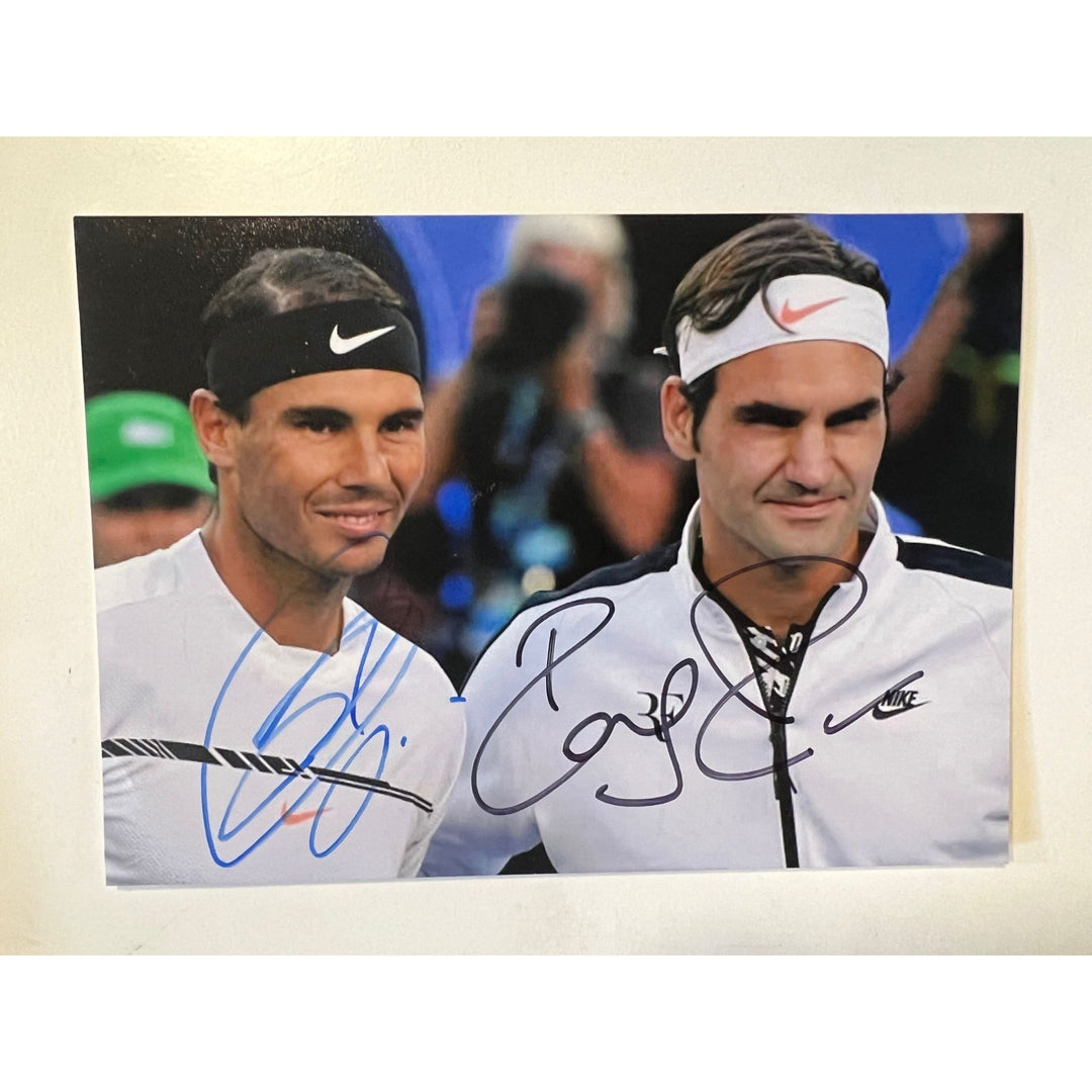 Roger Federer Raphael Nadal tennis Legends 5x7 photo signed with proof