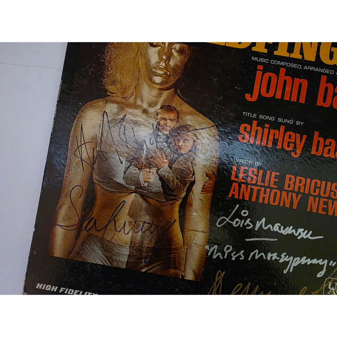 Sean Connery, Bernard Lee, Gold Finger 007 original motion picture LP by John Barry signed with proof.