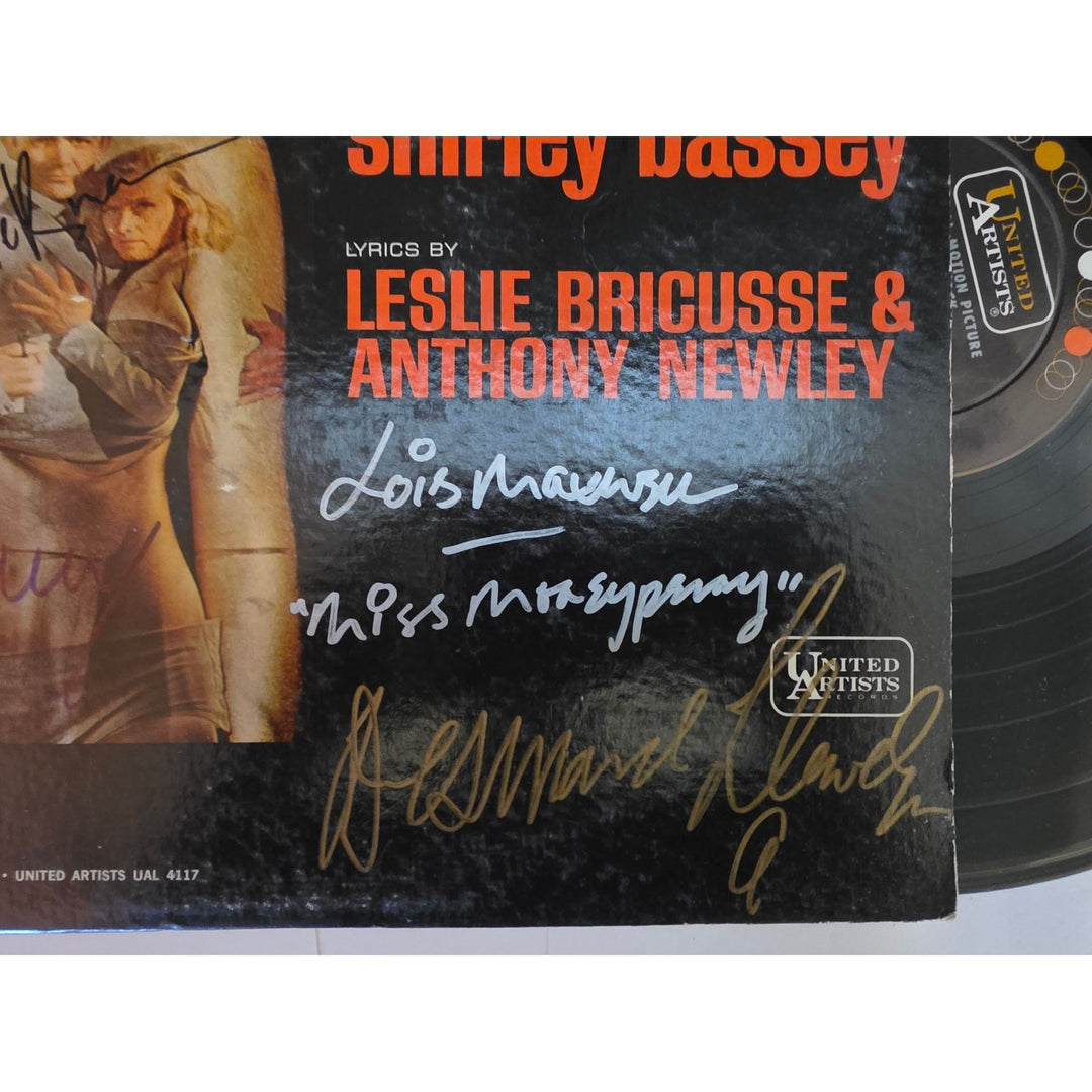 Sean Connery, Bernard Lee, Gold Finger 007 original motion picture LP by John Barry signed with proof.
