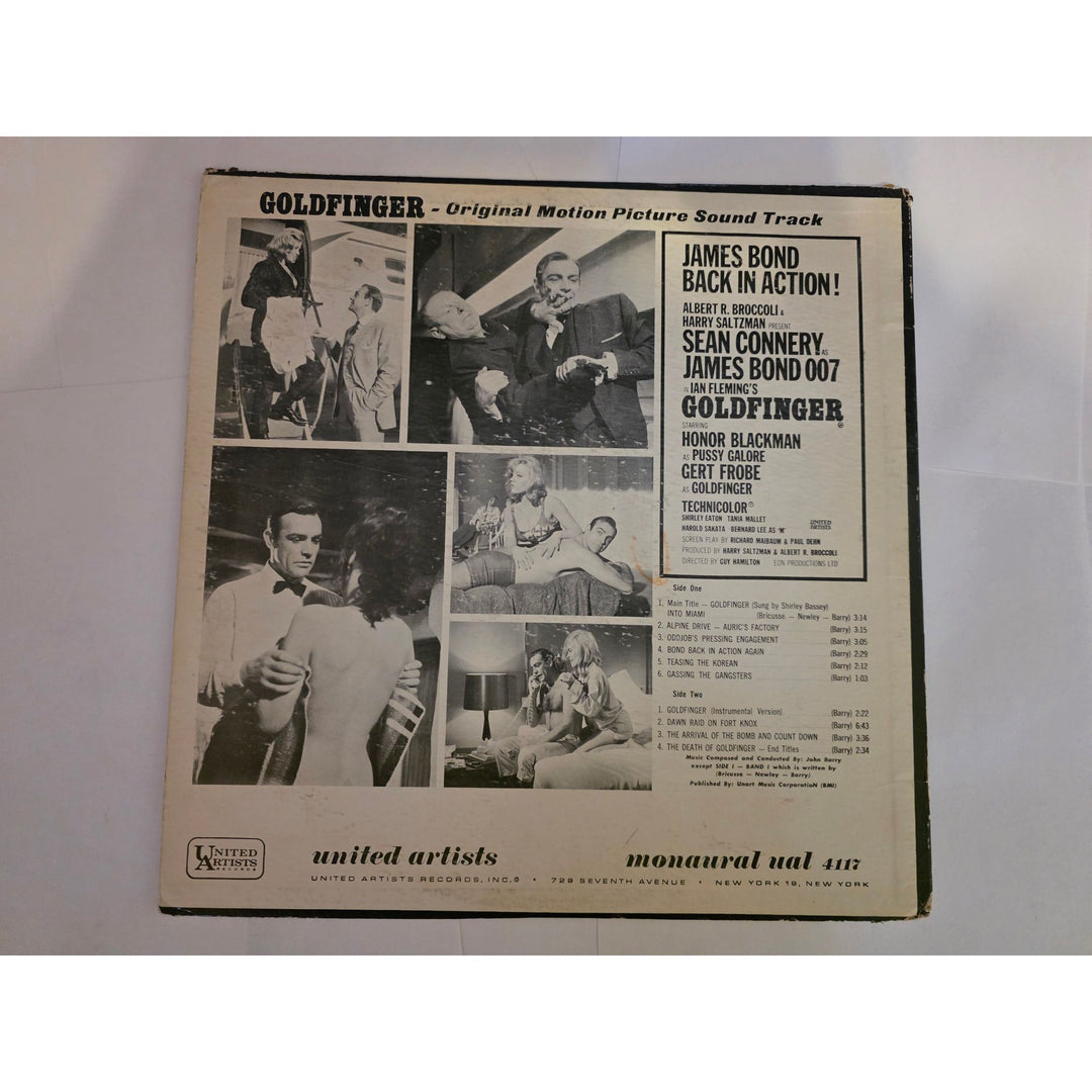 Sean Connery, Bernard Lee, Gold Finger 007 original motion picture LP by John Barry signed with proof.