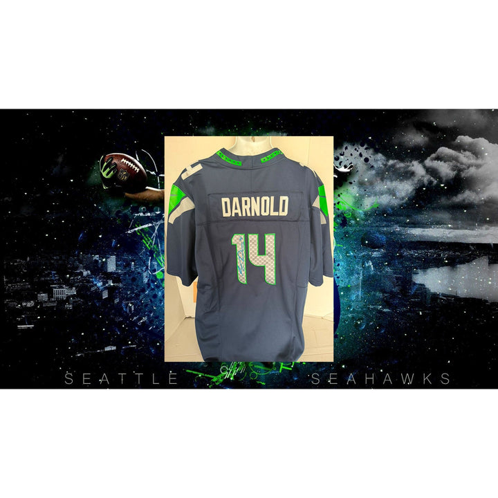 Sam Darnold Seattle Seahawks Blue Color Jersey game model signed with proof.