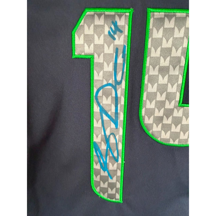 Sam Darnold Seattle Seahawks Blue Color Jersey game model signed with proof.