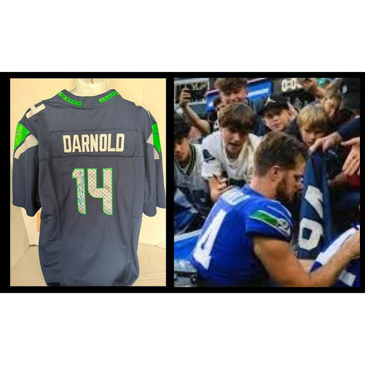 Sam Darnold Seattle Seahawks Blue Color Jersey game model signed with proof.