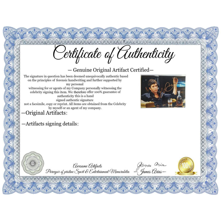 Al Pacino Tony Montana 5x7 photo signed with proof Awesome Artifacts