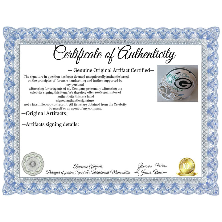 Green Bay Packers Jordan Love, Tucker Kraft, Micah Parsons, Josh Jacobs, Romeo Doubs, Riddell full size helmet signed with proof