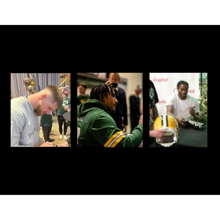 Green Bay Packers Jordan Love, Tucker Kraft, Micah Parsons, Josh Jacobs, Romeo Doubs, Riddell full size helmet signed with proof