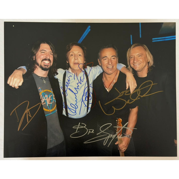 Paul McCartney David Grohl Bruce Springsteen Joe Walsh 11x14 photo signed with proof.