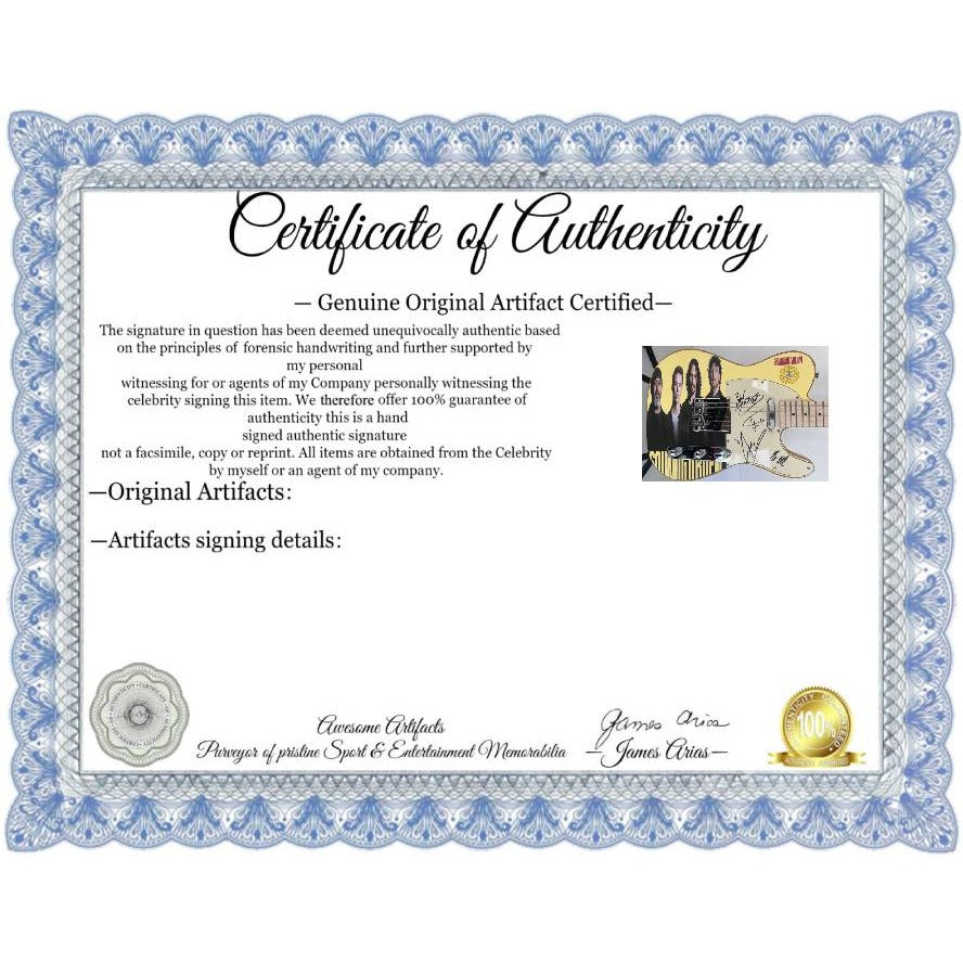 Soundgarden Chris Cornell, Ben Shepherd, Matt Cameron, Kim Thayil electric guitar signed with proof.