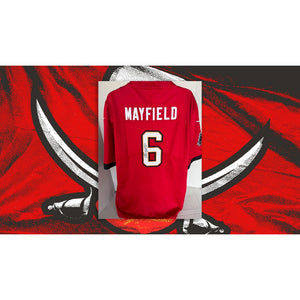 Baker Mayfield Tampa Bay Buccaneers Nike size Lg game model jersey signed with proof