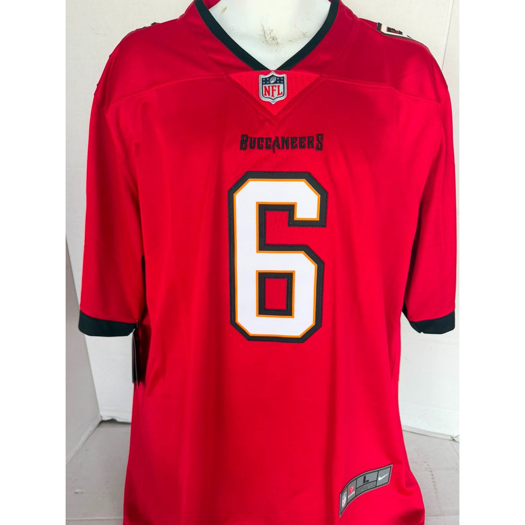 Baker Mayfield Tampa Bay Buccaneers Nike size Lg game model jersey signed with proof.