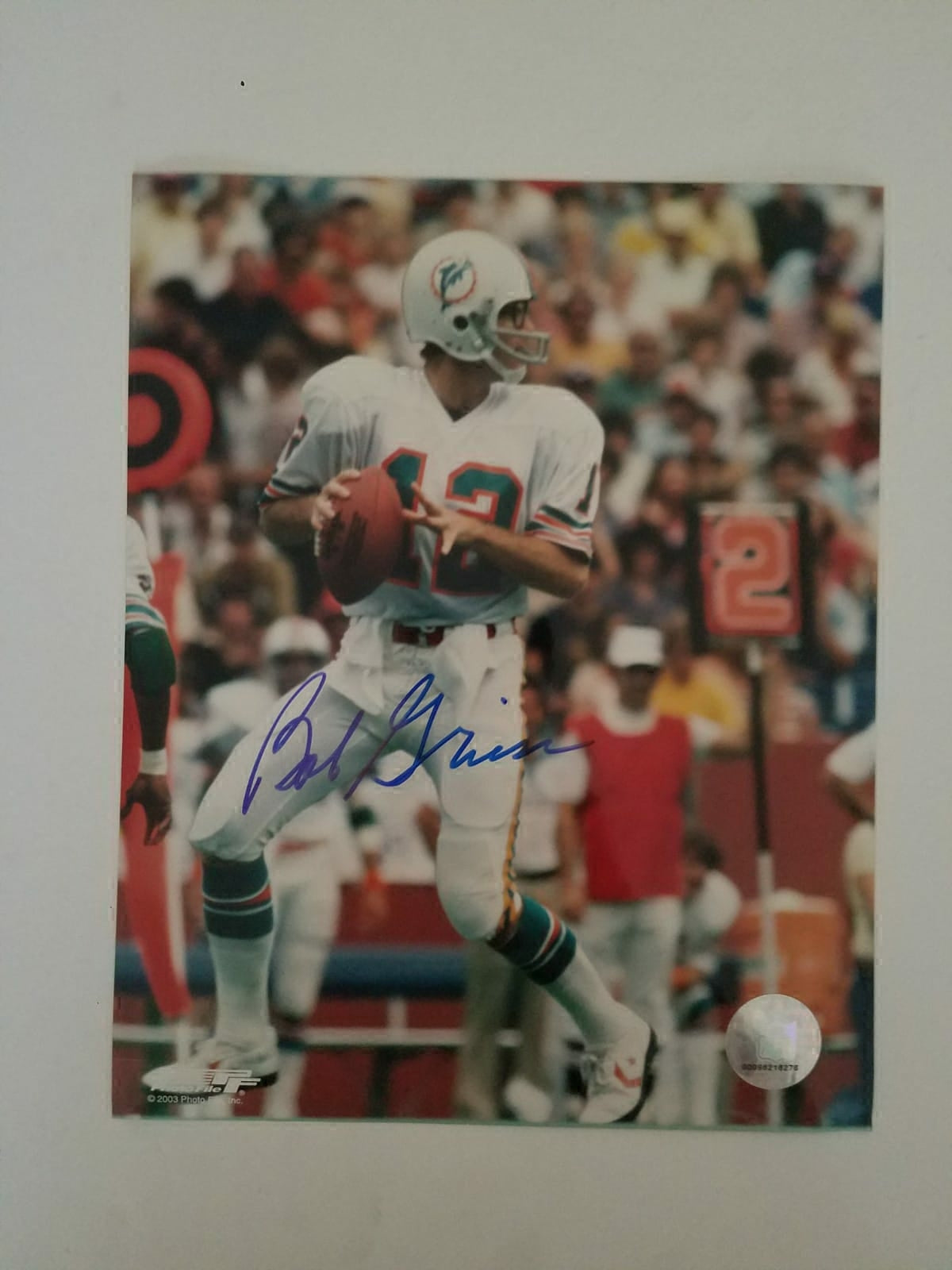 Bob Griese Miami Dolphins Hall of Fame quarterback 8x10 signed with proof