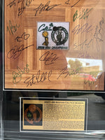 Load image into Gallery viewer, Boston Celtics one-of-a-kind Paul Pierce, Ray Allen, Kevin Garnett 2007-08 NBA champions Team parquet floor board signed &amp; framed 32x18 with proof
