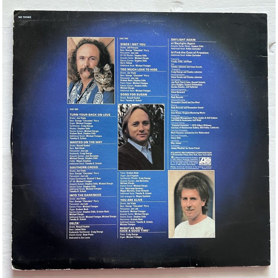 Crosby Stills & Nash, Neil Young, "Daylight Again", signed with proof