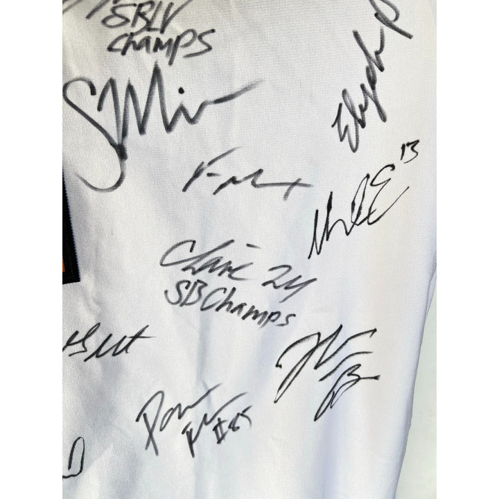 Tampa Bay Buccaneers Tom Brady, Rob Gronkowski, Bruce Arians, 2020-21 Super Bowl LIX champs team signed XXL jersey with proof