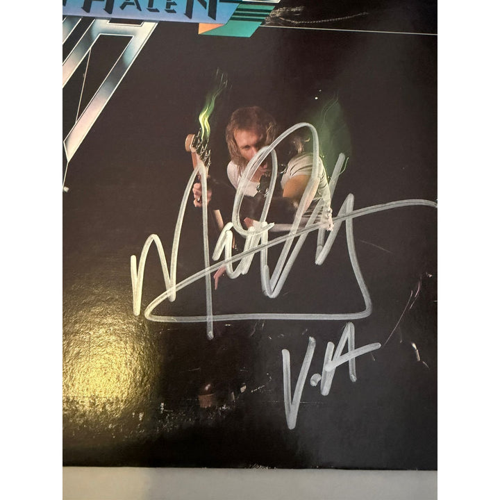 Eddie Van Halen David Lee Roth Alex Van Halen Michael Anthony original Van Halen LP signed with proof..