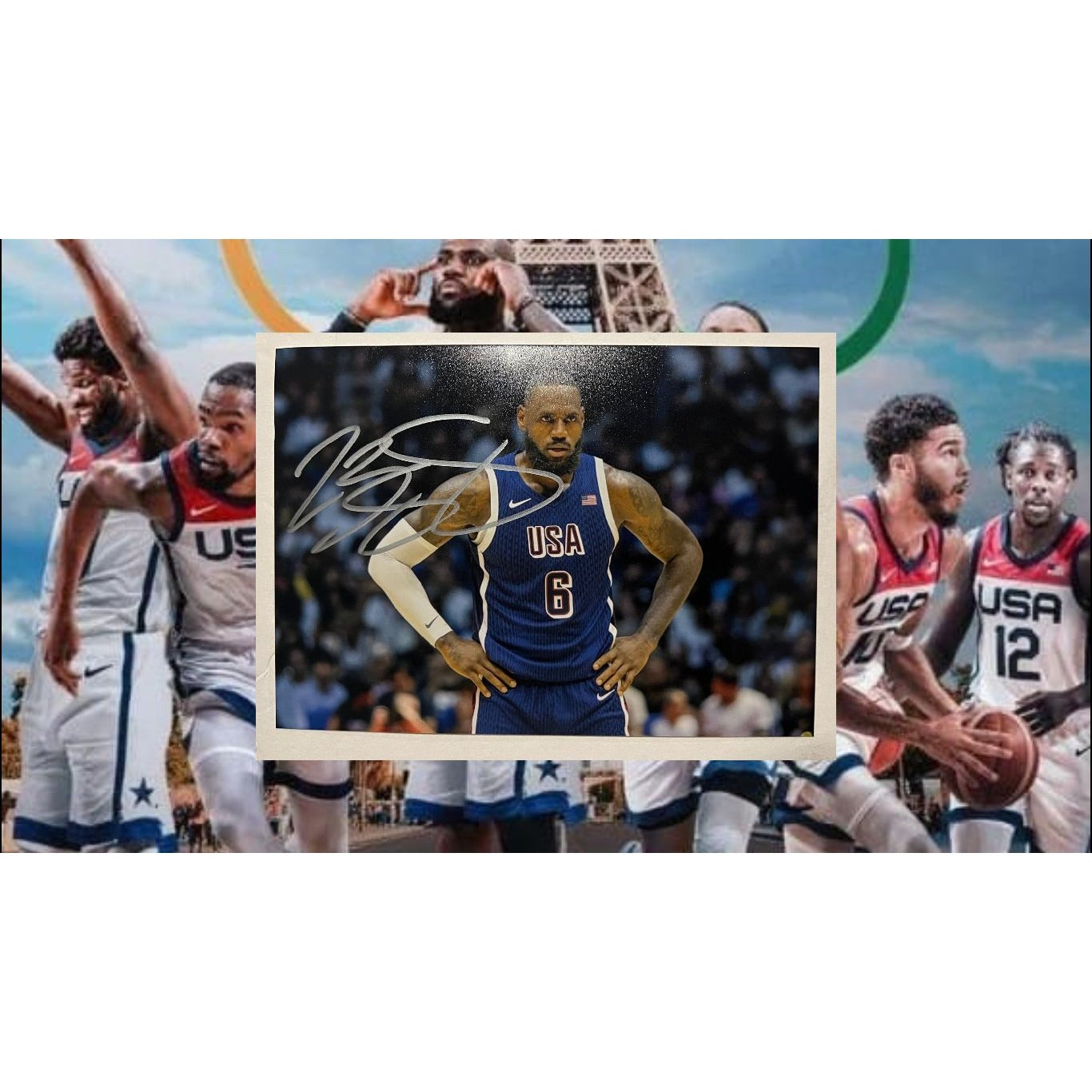 Lebron James Men’s Basketball USA 5x7 photo signed