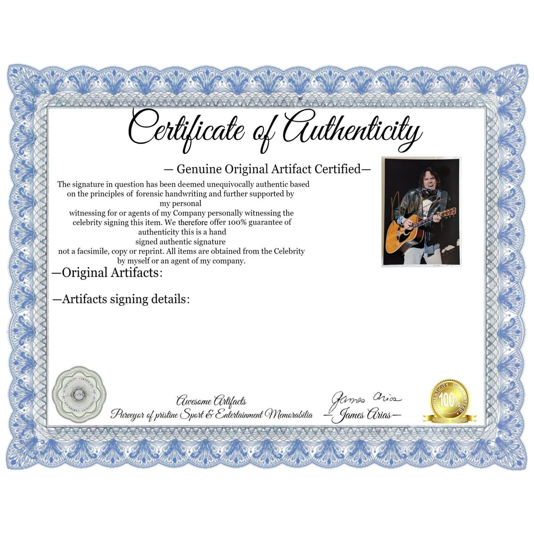 Neil Young  5x7 photo signed with proof