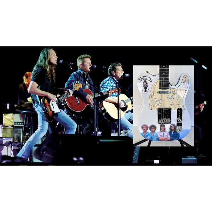 The Eagles telecaster Electric Guitar Don Henley, Glenn Frey, Joe Walsh, Bernie Leadon, Randy Meisner, Don Felder, Timothy B Schmit signed