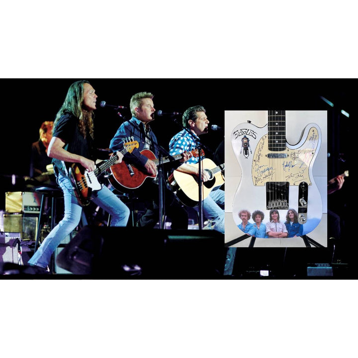The Eagles telecaster Electric Guitar Don Henley, Glenn Frey, Joe Walsh, Bernie Leadon, Randy Meisner, Don Felder, Timothy B Schmit signed.