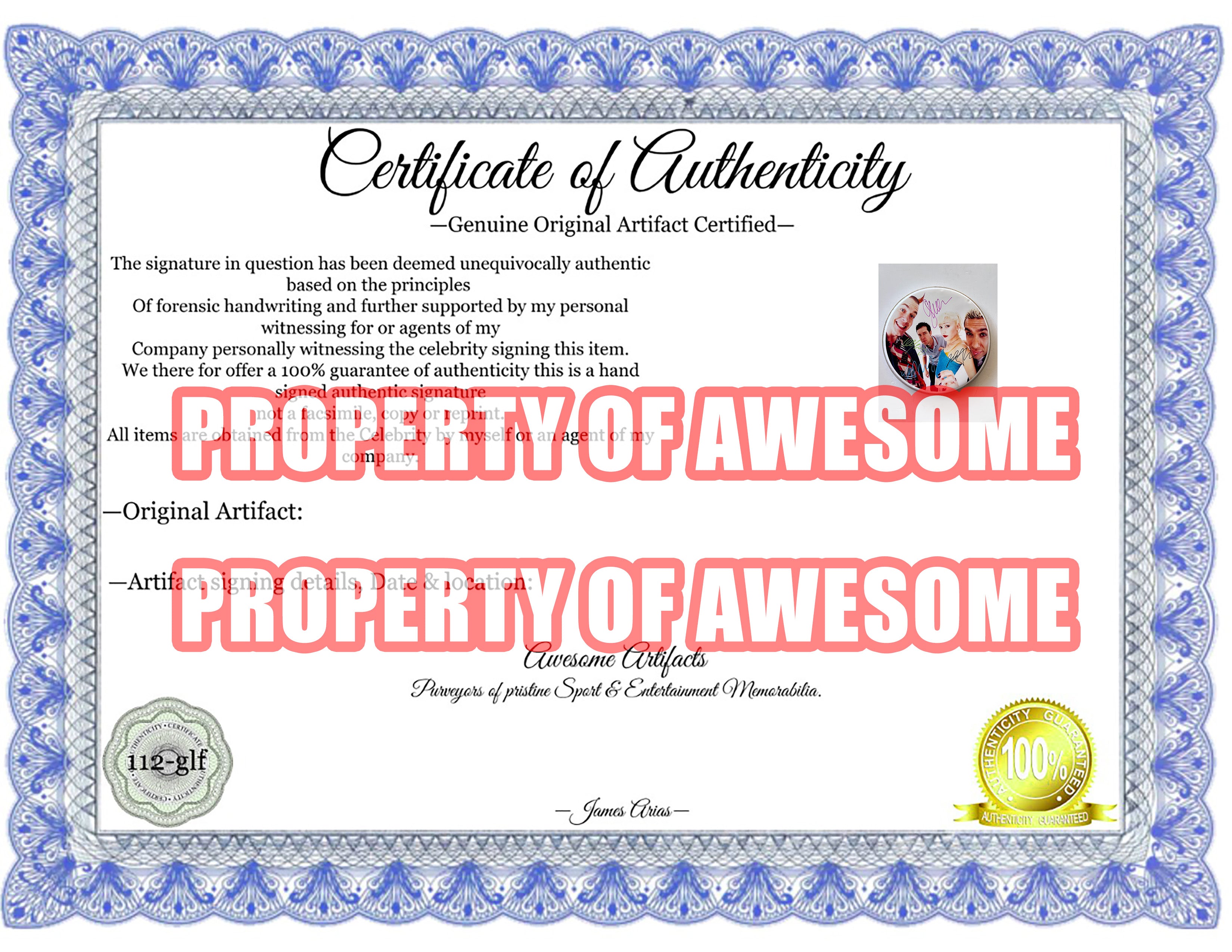 Gwen Stefani No Doubt one-of-a-kind drumhead signed with proof