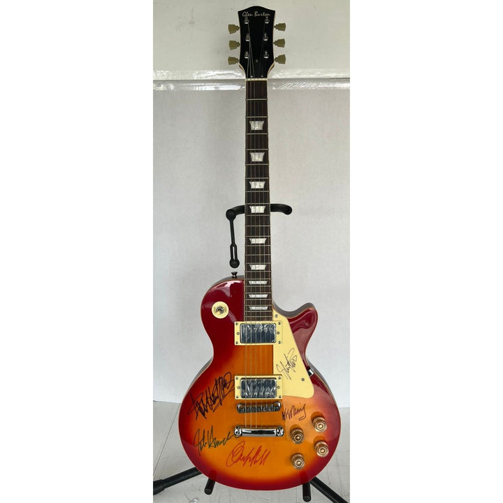 Judas Priest Rob Halford KK Downing Glenn Tipton Richie Faulkner Ian Hill les paul electric guitar signed with proof