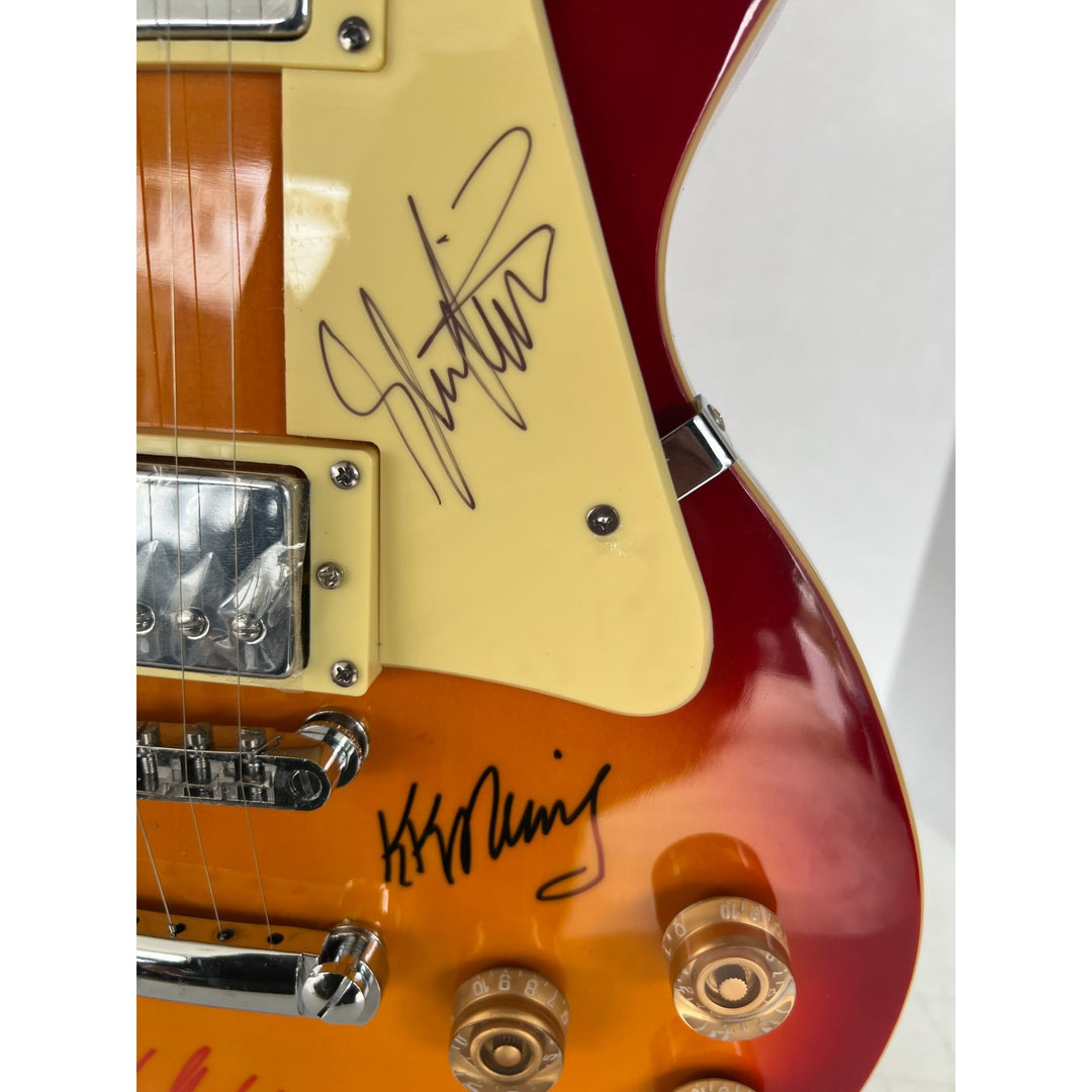 Judas Priest Rob Halford KK Downing Glenn Tipton Richie Faulkner Ian Hill les paul electric guitar signed with proof