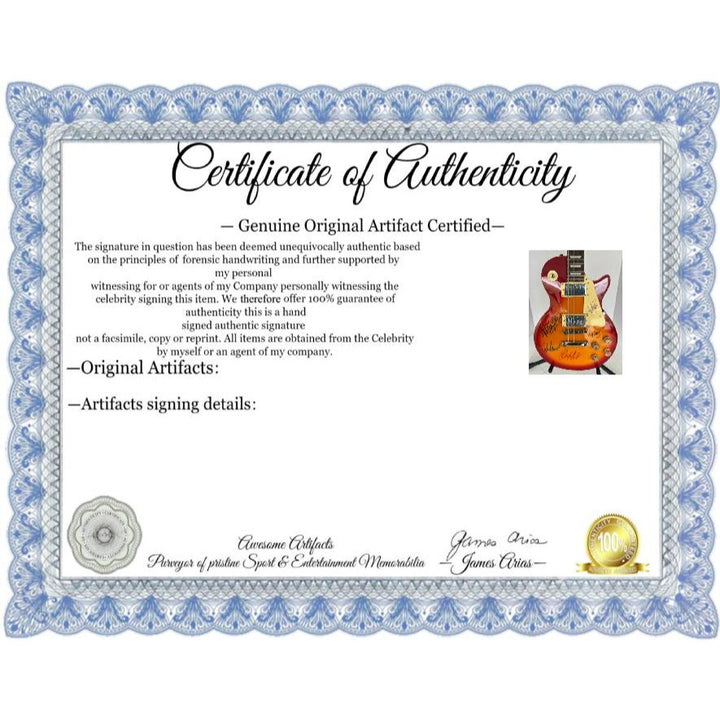 Judas Priest Rob Halford KK Downing Glenn Tipton Richie Faulkner Ian Hill les paul electric guitar signed with proof