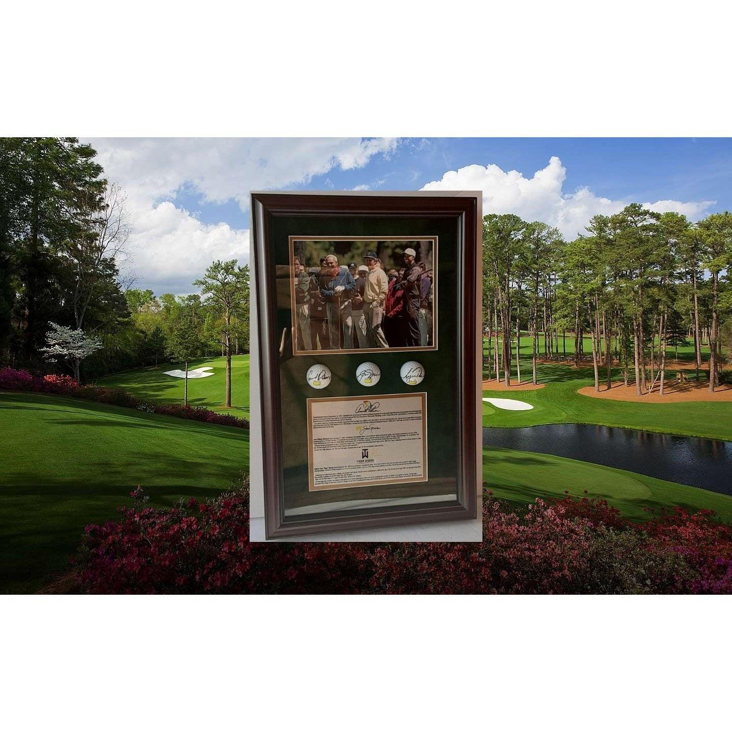 Framed 8x10 Photo Of Golf Legends Jack Nicklaus, Arnold Palmer & Gary Player At Mount Rushmore