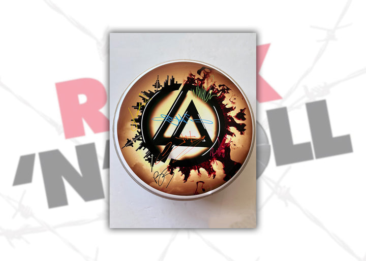 Chester Bennington Linkin Park one-of-a-kind drumhead signed with proof